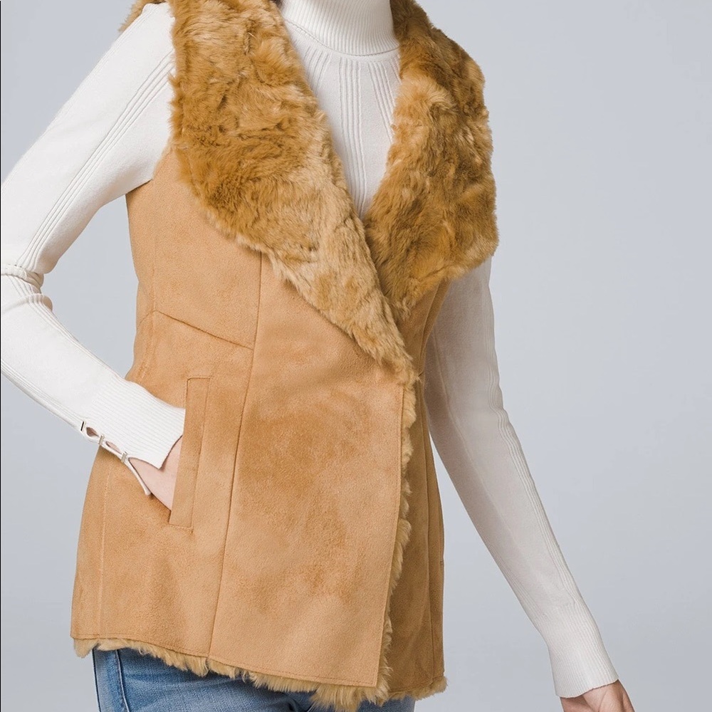 Faux Fur/Suede Vest WHBM